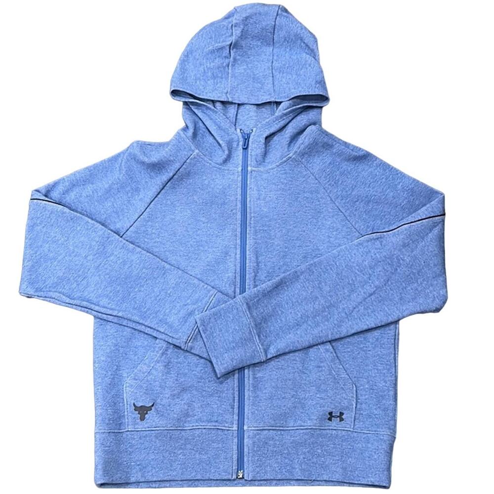 Under Armour Women's Full Zip Loose Scuba Neck Hoodie Light Blue Size M - Picture 3 of 8